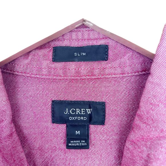 J. Crew Red Slim Fit Oxford Long Sleeve Button Down Sz M - Picture 3 of 6